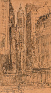 Childe Hassam - Study for "Battery Park", 1916