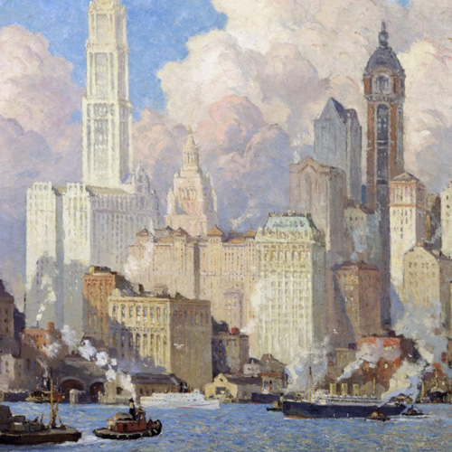 Colin Campbell Cooper, Hudson River Waterfront, New York City, after 1913