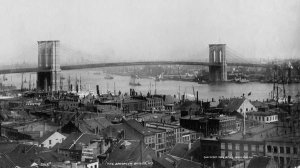 J.S. Johnston - Brooklyn Bridge, View from the Southwest, 1894