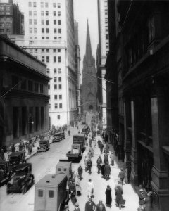 Irving Browning - Treasury and Trinity Church, Wall Street, ca. 1930s