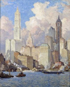 Colin Campbell Cooper - Hudson River Waterfront, New York City, after 1913