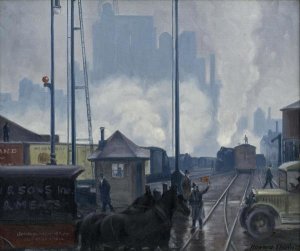 Howard Thain - The Railroad Yards, New York City, 1927