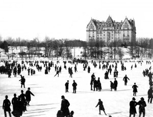 J.S. Johnston - Skating in Central Park, ca. 1890
