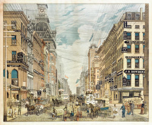 American Photo-Lithography Co. - Broadway, North from Cortlandt and Maiden Lane, ca. 1885-1887