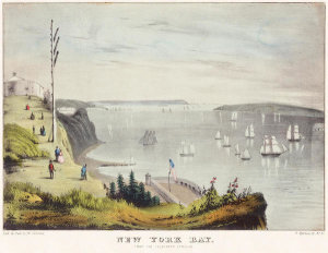 Nathaniel Currier - New York Bay from the Telegraph Station, ca. 1840