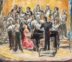 Theresa Bernstein - The Rehearsal at Carnegie Hall, 1948