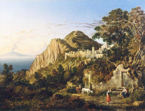George Loring Brown - Vesuvius and the Bay of Naples from the Island of Capri, 1850