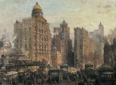 Colin Campbell Cooper - The Rush Hour, New York City, 1906