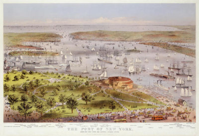 Charles R. Parsons - The Port of New York: Bird’s Eye View from the Battery, Looking South, 1878