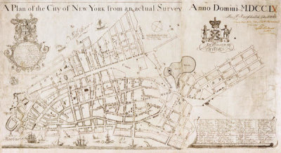 Francis Maerschalck - A Plan of the City of New York from an actual Survey Anno Domini - M, DCC, IV, 1754 (N-YHS)