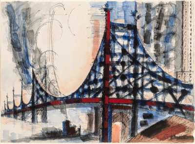 Marcel Gromaire - Queensboro Bridge, 1951