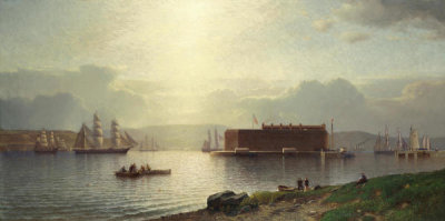 Samuel Colman - The Narrows and Fort Lafayette, Ships Coming into Port, 1868