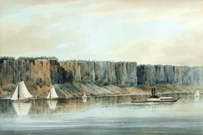 William Guy Wall - View of the Palisades, New Jersey: Preparatory Study for Plate 19 of "The Hudson River Portfolio", 1820