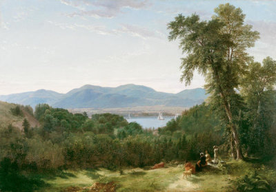 Asher B. Durand - Beacon Hills on the Hudson River, Opposite Newburgh - Painted on the Spot, ca. 1852